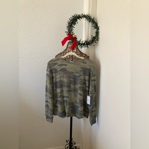 Time and Tru-Camouflage Print Long Sleeve Woman Shirt- Size S (4-6)